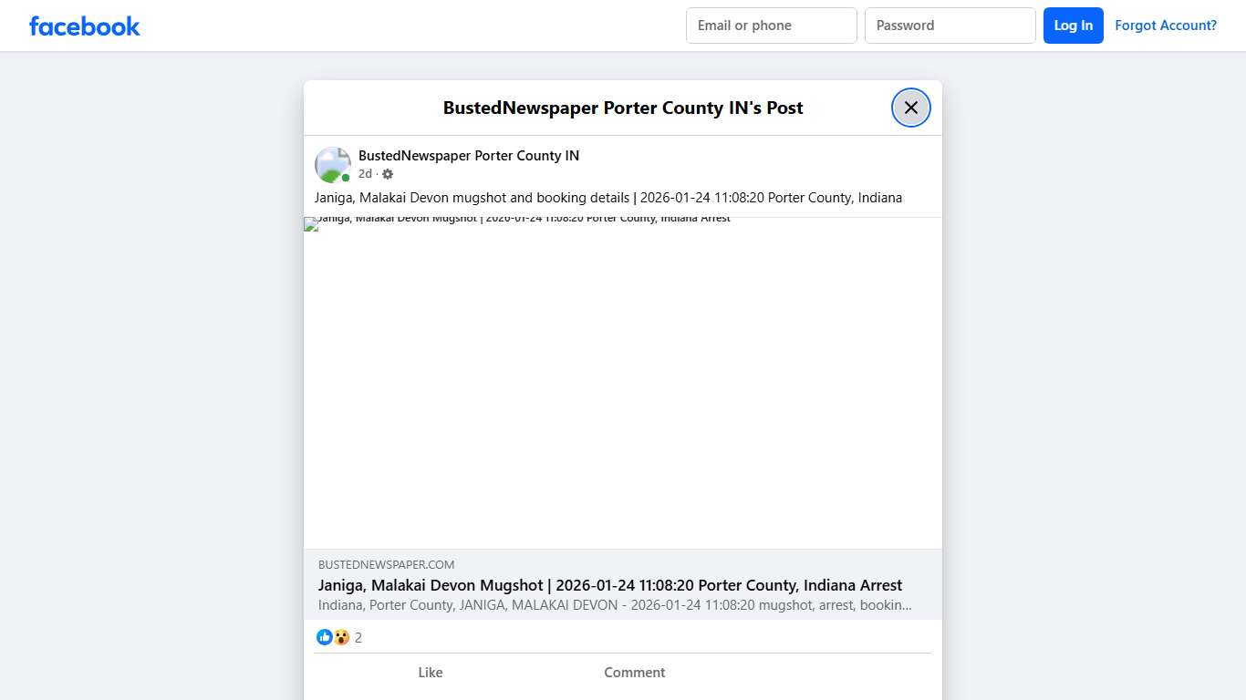 Janiga, Malakai Devon... - BustedNewspaper Porter County IN Facebook